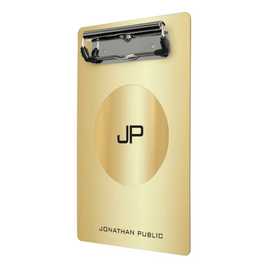 Gold look Elegant Monogram Moderne Sjabloon Mini Klembord (Angled2)