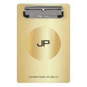Gold look Elegant Monogram Moderne Sjabloon Mini Klembord (Voorkant)