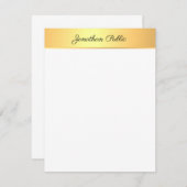 Gold Look Elegant Texte manuscrit Nom Modèle (Devant / Derrière)