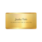 Gold Look Handgeschreven Script Name Sjabloon Eleg Etiket (Voorkant)