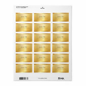 Gold Look Handgeschreven Script Name Sjabloon Eleg Etiket (Full Sheet)