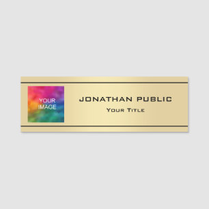 Gold Look Medewerker Personeel Crew Foto Afbeeldin Naamplaatje