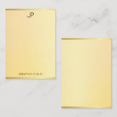 Gold Look Modèle Monogramme Moderne Simple (Devant / Derrière)