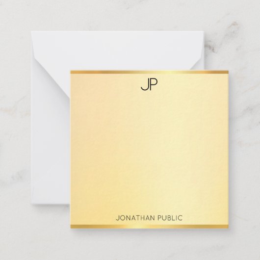 Gold Look Modèle Monogramme moderne Simple élégant (Devant)