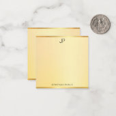 Gold Look Modèle Monogramme moderne Simple élégant (Devant/Arrière en situation)
