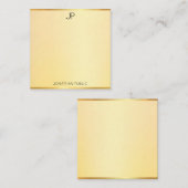 Gold Look Modèle Monogramme moderne Simple élégant (Devant / Derrière)