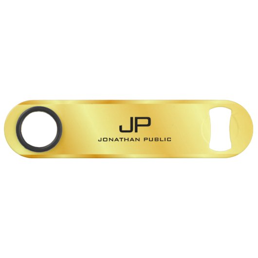 Gold Look QR Code Business Logo Monogramme personn (Devant (Horizontal))