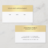 Gold Look Sjabloon Afspraak Herinnering Trendy Afsprakenkaartje (Voorkant / Achterkant)