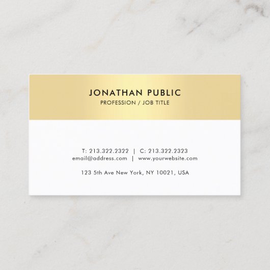 Gold Look Sjabloon Afspraak Herinnering Trendy Afsprakenkaartje (Achterkant)