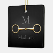 Gold Loose Ring Snaffle Bit Monogrammed Equestrian Keramisch Ornament (Links)