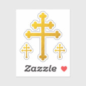 Gold Lorraine Cross / Large Sticker (Vel)