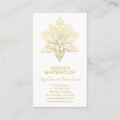 Gold Lotus Flower Élégant Carte de visite léger (Dos)