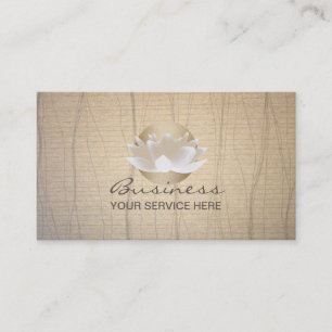 Gold Lotus Flower & Sun Elegant Zen Background Visitekaartje