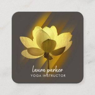 Gold Lotus Flower Yoga Instructor Waterverf Art Vierkante Visitekaartje