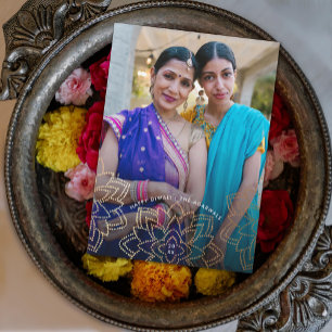 Gold Lotus Happy Diwali Holiday-fotokaart Feestdagenkaart