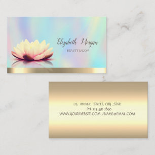 Gold Lotus Holographic Elegant Visitekaartje