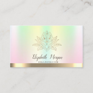 Gold Lotus Iridescent Yoga Instructor Visitekaartje