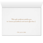 Gold Lotus Natural Health Certificat cadeau (Intérieur Horizontal (Bas))