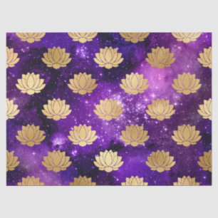 Gold Lotus op ontkoppeling van Paarse melkwegen Tissuepapier
