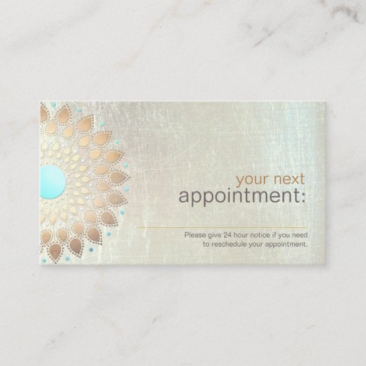 Gold Lotus Salon en Spa Appointment Card Afsprakenkaartje (Voorkant)