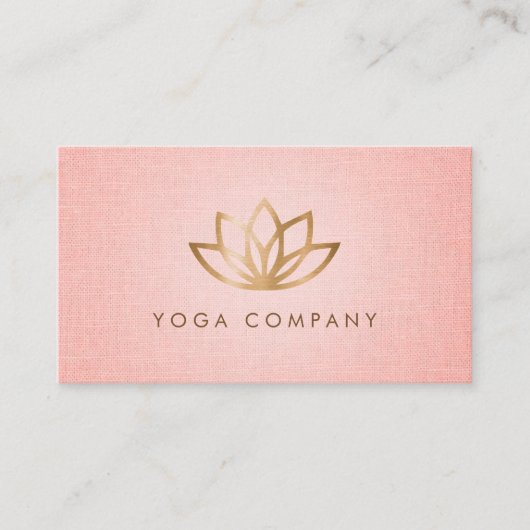 Gold Lotus Yoga Instructor Pink Visitekaartje (Voorkant)