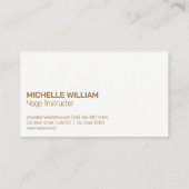 Gold Lotus | Yoga Visitekaartje (Achterkant)