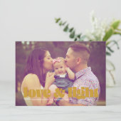 Gold Love and Light Single Photo Hanukkah Kaart (Staand voorkant)