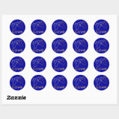 Gold Love Doves Blauw Bruiloft Sticker / Label (Vel)