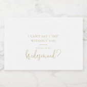Gold Love Fancy Script bruidsmeisje voorstel Sparkling Wijnetiket (Enkel label)