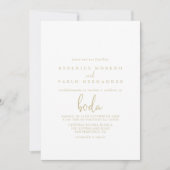 Gold Love Fancy Script Spanish Wedding   Kaart (Voorkant)