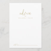 Gold Love Fancy Script Weddenvice Card Advieskaart (Voorkant)