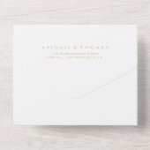Gold Love Fancy Script Wedding All In One Uitnodiging (Achterkant)