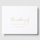 Gold Love Fancy Script Wedding Gastenboek (Voorkant)