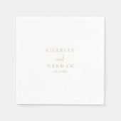 Gold Love Fancy Script Wedding Napkins Servet (Voorkant)