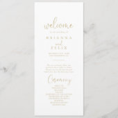 Gold Love Fancy Script Wedding Programme (Devant)
