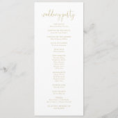 Gold Love Fancy Script Wedding Programme (Dos)