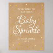 Gold Love Hearts Baby Sprinkle Boho Affiche de bie (Devant)