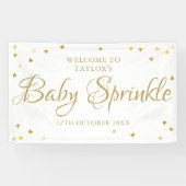 Gold Love Hearts Baby Sprinkle Shower Welkom Spandoek (Horizontaal)