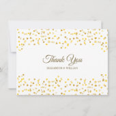 Gold Love Hearts Confetti Élégant Merci Script (Devant)