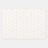 Gold Love Hearts Inpakpapier Vel (Voorkant 3)