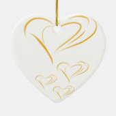 Gold Love Hearts Keramisch Ornament (Achterkant)