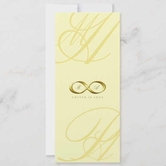 Gold Love Infinity Hand Clasp Logo Wedding Invite Kaart (Voorkant)