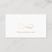 Gold Love Infinity Mariage Table Place Cartes (Dos)