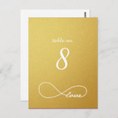 Gold Love Infinity Weddenking Table Nummerkaarten Briefkaart (Voorkant / Achterkant)