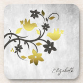 Gold Lovebird Beverage Coaster Bier Onderzetter (Voorkant)