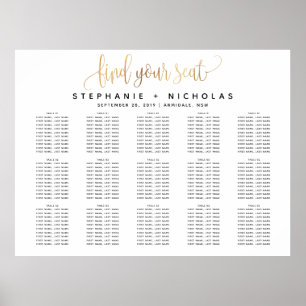 Gold Lovely Script Typographie Mariage Poster