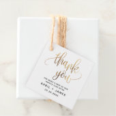 Gold Lovely Script Typography Wedding Bedankjes Labels (In situ)