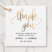 Gold Lovely Script Typography Wedding Bedankjes Labels (Voorkant)