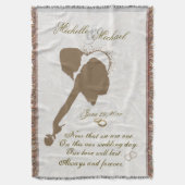 Gold & Loving Couple Pas getrouwd Gooi Deken (Voorkant Verticaal)