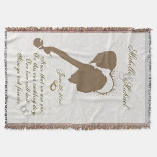  Gold & Loving Couple Pas getrouwd Gooi Deken